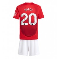 Dres Manchester United Diogo Dalot #20 Domáci pre deti 2024-25 Krátky Rukáv (+ trenírky)